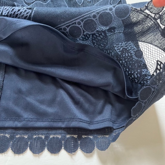 Eliza J Navy A-Line Lace Dress Sleeveless Size 4 P - Picture 6 of 9